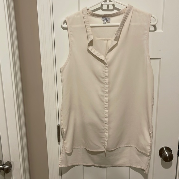 Cream high low summer sleeveless - Picture 1 of 5